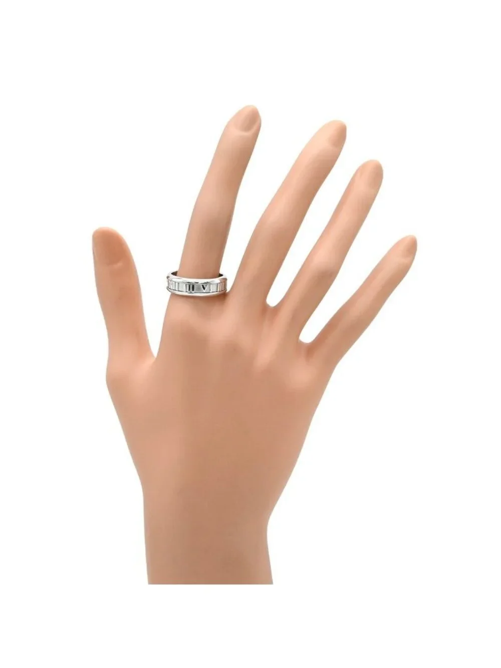 Tiffany & Co Ring Atlas White Gold T& 750 18k WG Roman Numeral